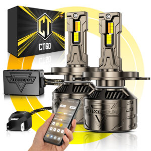 πH4 LED Headlight Bulbs 120W 25000LM CT60 Series,, with App Control Via Bluetooth & Dual Color Switchback β Cost-Effective Choice | 2 Bulbs β H4 / - / -