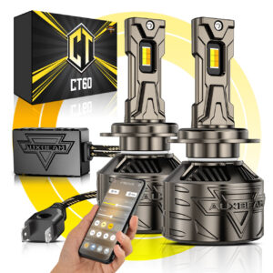 🆕H7 LED Bulb Fog Light/Low Beam Lighs 120W 25000LM CT60 Series, with App Control Via Bluetooth & Dual Color Switchback – Cost-Effective Choice | 2 Bulbs — H7 / -