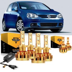 For 2000-2006 Volkswagen Golf F-16 Plus Series Automotive Grade 28000LM Hi-beam/Lo-beam/Fog Light Combo LED Light Bulbs — H7 High Beam