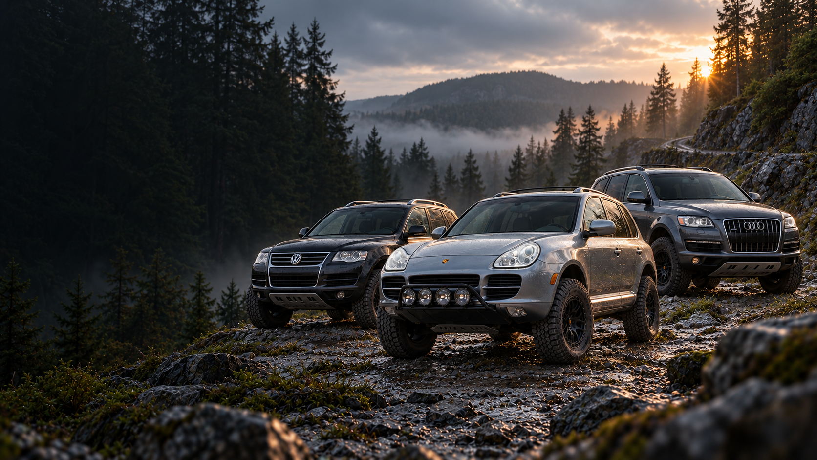 Porsche Cayenne 955, Volkswagen Touareg 7L and Audi Q7 4L TerraForge4x4 overland builds