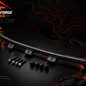 TerraForge4x4 low-profile light mounting bar on dark orange topographic background