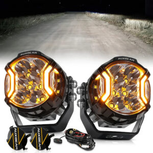 V-ULTRA Series | 3 Inch 108W LED Side Shooter White Pod Lights with Amber DRL — 2Pcs Pod Lights / Black Covers