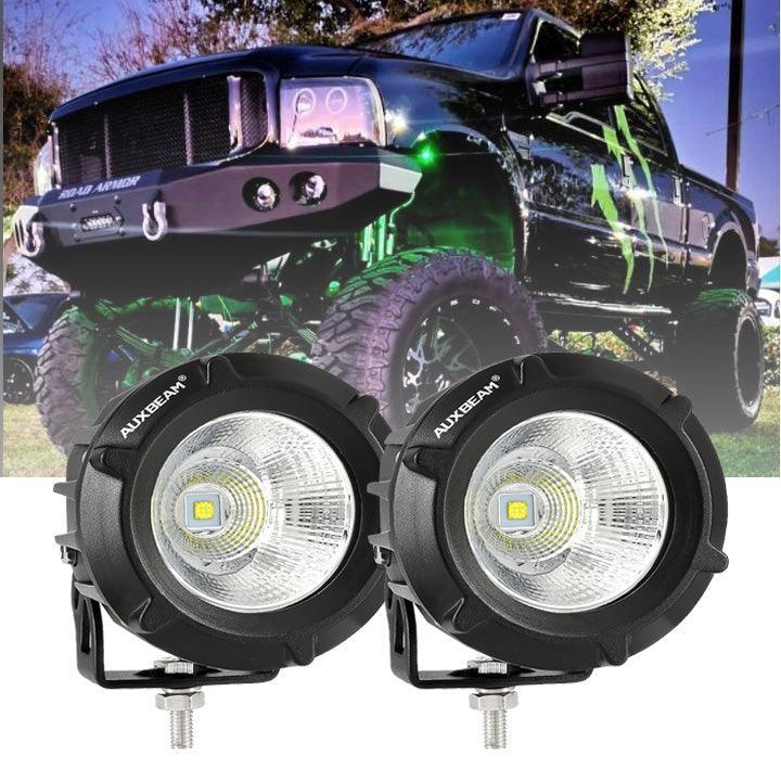 3.5 Inch 50W Round/Square LED Driving Lights Combo White/Yellow with wiring harness for 2000 FORD F250 — 6500K White / Round