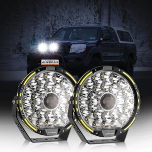 (2pcs/set) 9 INCH 270W 37776LM 360-PRO Series Custom Lens LED Driving Lights+Amber/Black Covers(Optional) for Toyota Tacoma 2016 2017 2018 2019 2020 2021 — 9 Inch Dark Amber Covers Only