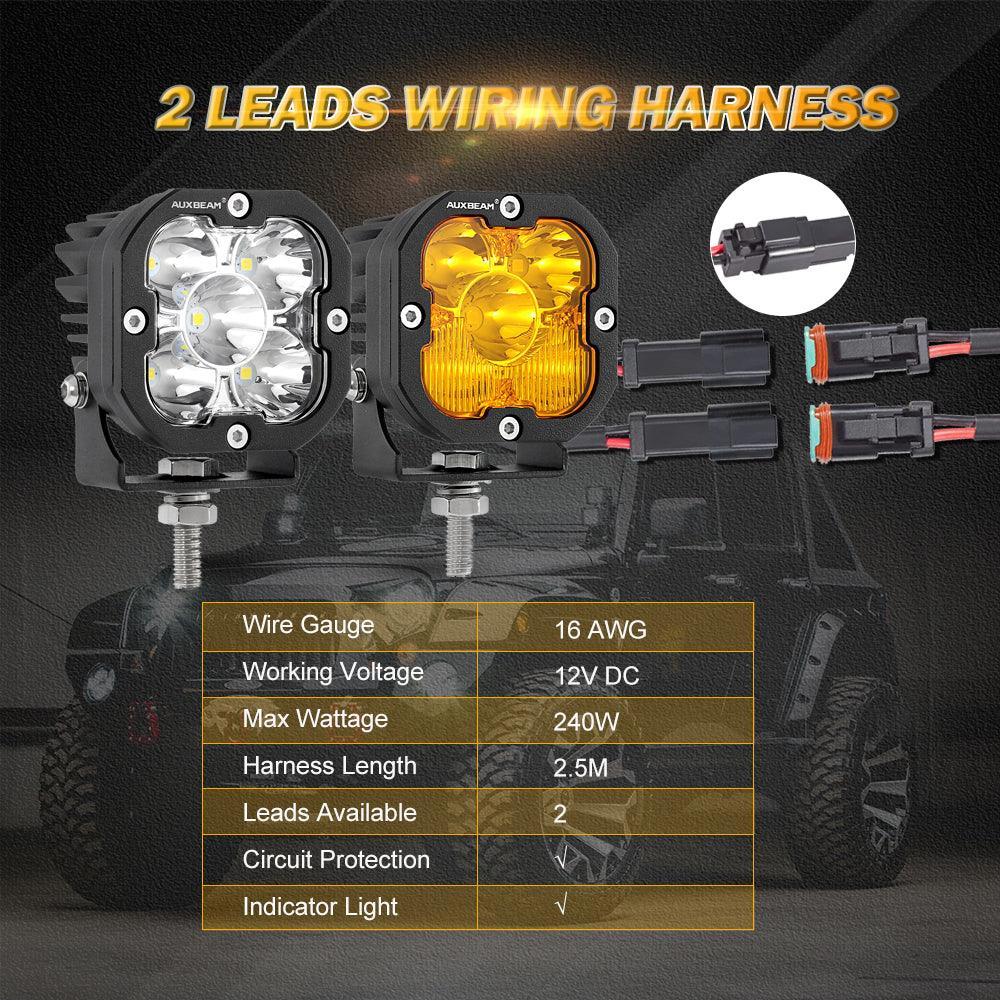 (2 Leads 16AWG) DT Connector LED Light Bar Wiring Harness Kit with Fuse 12V 40A Relay ON/OFF Switch - Image 2