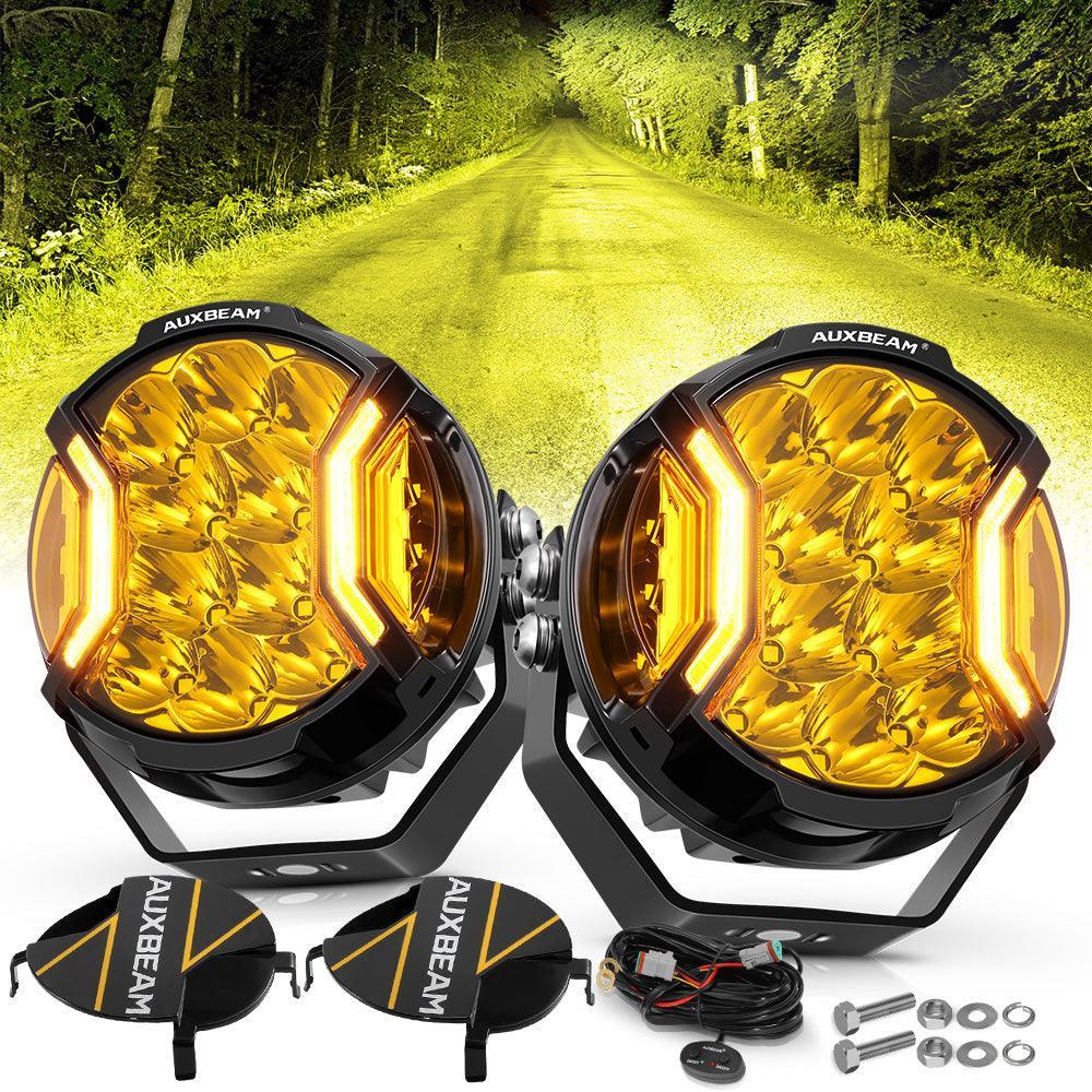 V-ULTRA Series 3/5/7/9 Inch LED Side Shooter Amber/White Pod Lights with Amber DRL — 5 Inch / Amber / 2Pcs Pod Lights