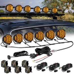 V-ULTRA Series 6/8 Pcs 5 Inch 172W LED Side Shooter Amber DRL with Power Harness