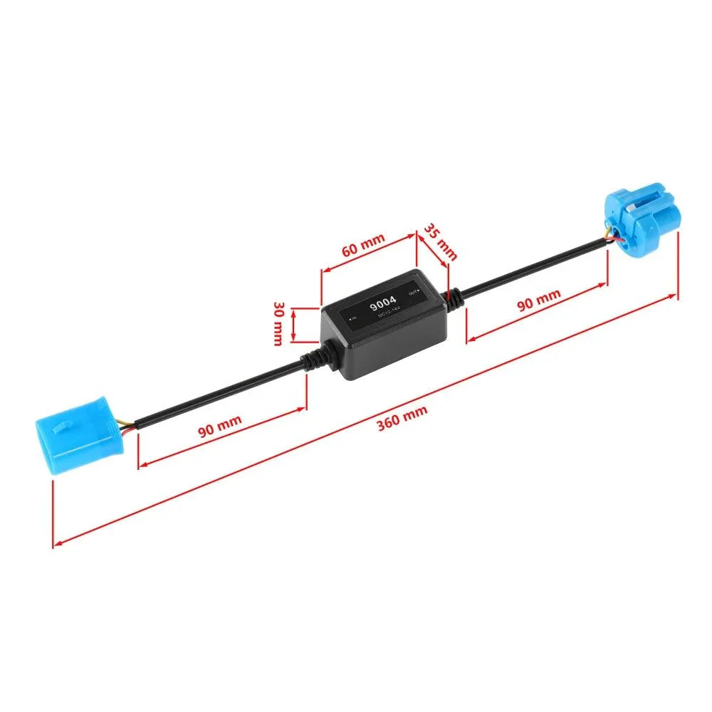 9004/HB1 C10-MODEL Enhanced LED Headlight Bulbs Canbus Decoder Anti-Flicker Hyper Flash No Warning Harness Resistor Conversion Kit 2pcs/set - Image 2
