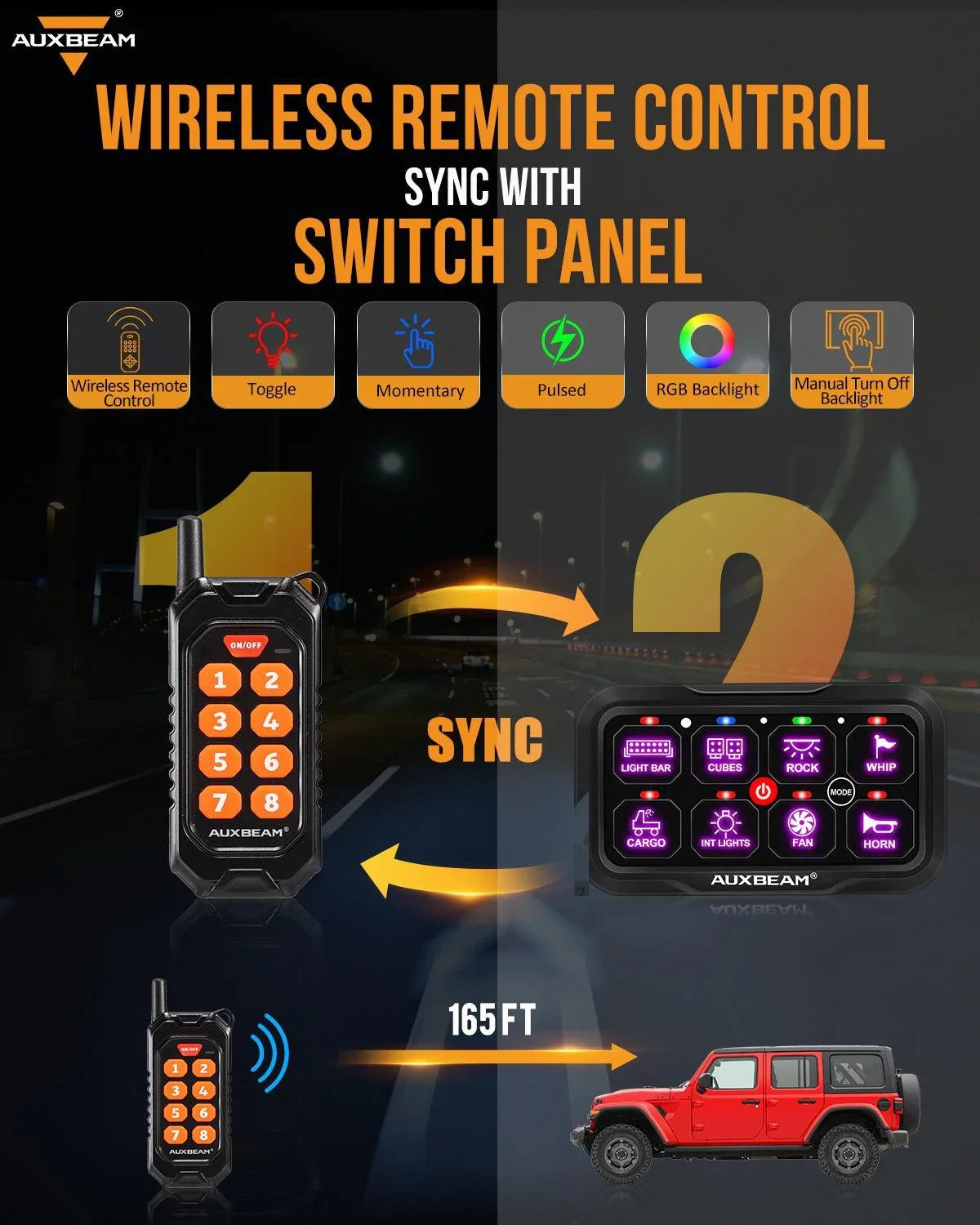 RC Series RC-800 RGB Switch Panel with Remote Control, Toggle/ Momentary/ Pulsed Mode Supported(One-Sided Outlet) — RC-800 Switch Panel - Image 2
