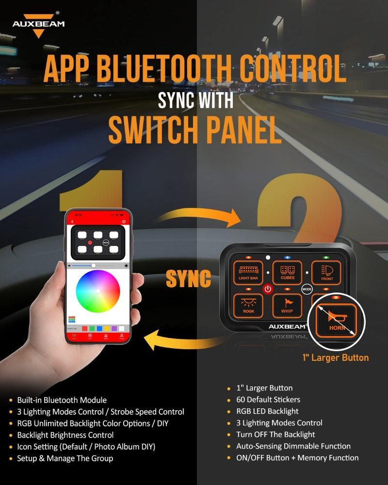 AR Series 6 Gang (AR-600) RGB Switch Panel with APP, Toggle/ Momentary/ Pulsed Mode Supported (One-Side Output) — AR-600 RGB Switch Panel - Image 2