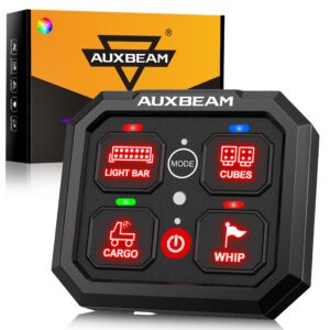 RGB Series 4 Gang (RA40) Switch Panel, Toggle/ Momentary/ Pulsed Mode Supported (One-Sided Outlet) — RA40 RGB Switch Panel