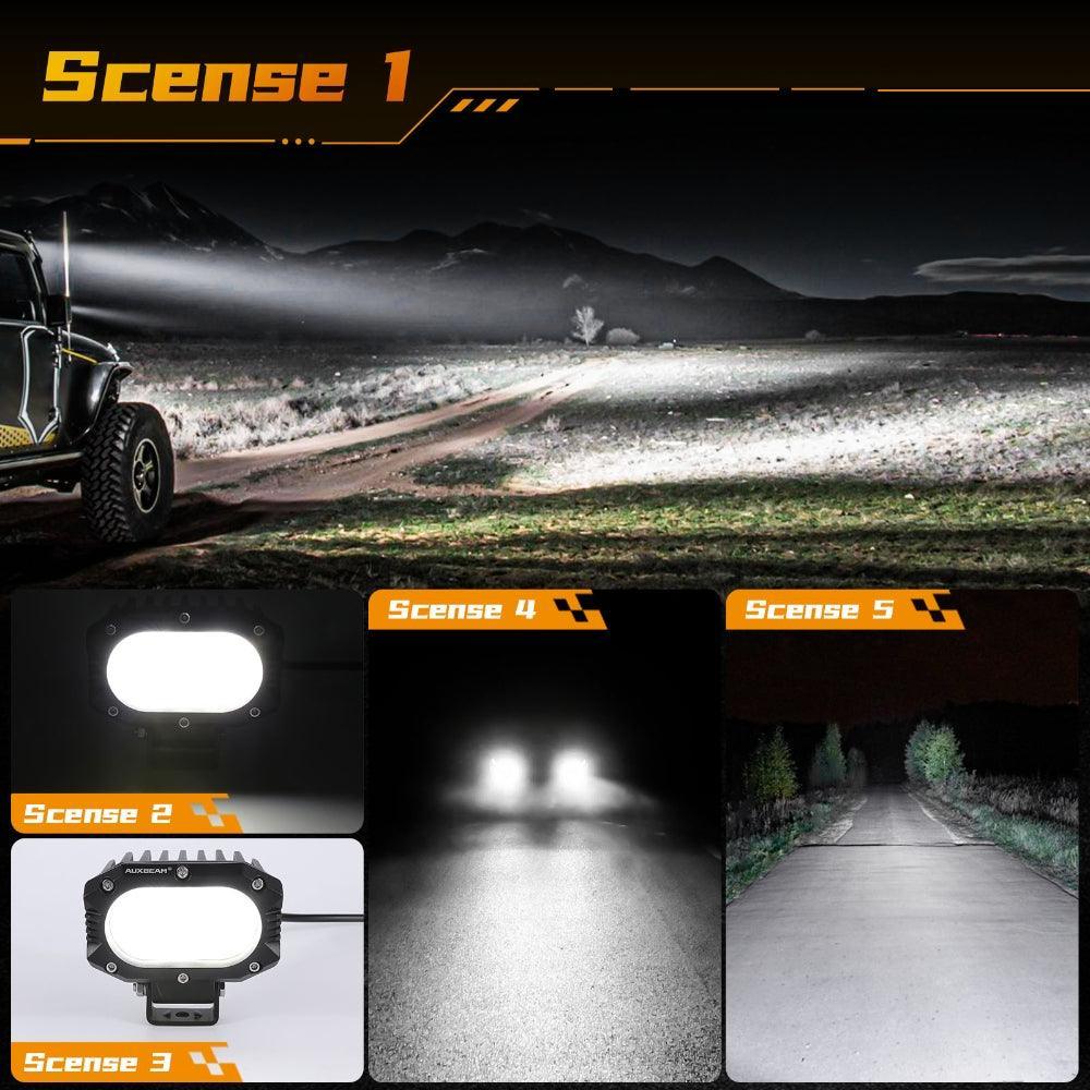 R4 Series | 4 Inch 60W Spot Beam LED Pods Light White Driving Light — 2Pcs Pod Lights / Without Covers - Image 2