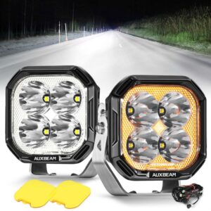 Color Play Series 3 Inch 100W LED Pod Lights Off Road Lights with White DRL & Amber Turn Signal Lights — Spot / 2Pcs Pod Light / Without Black Covers