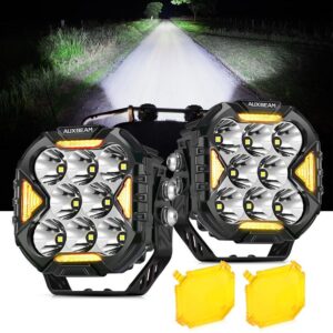 CUBE-Z Series 4 Inch LED Pod Lights Off Road Lights with White DRL & Amber Turn Signal Lights — Spot / 2Pcs Pod Light / With Amber Covers