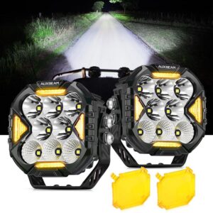 CUBE-Z Series 4 Inch Combo LED Pod Lights Off Road Lights with White DRL & Amber Turn Signal Lights — 2Pcs Pod Light / With Amber Covers