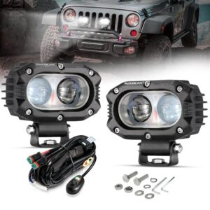 R4 Series | 4 Inch 60W Spot Beam LED Pods Light White Driving Light — 2Pcs Pod Lights / Without Covers
