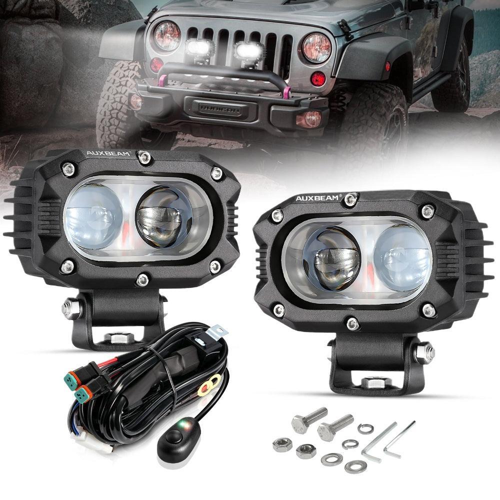 R4 Series | 4 Inch 60W Spot Beam LED Pods Light White Driving Light — 2Pcs Pod Lights / Without Covers