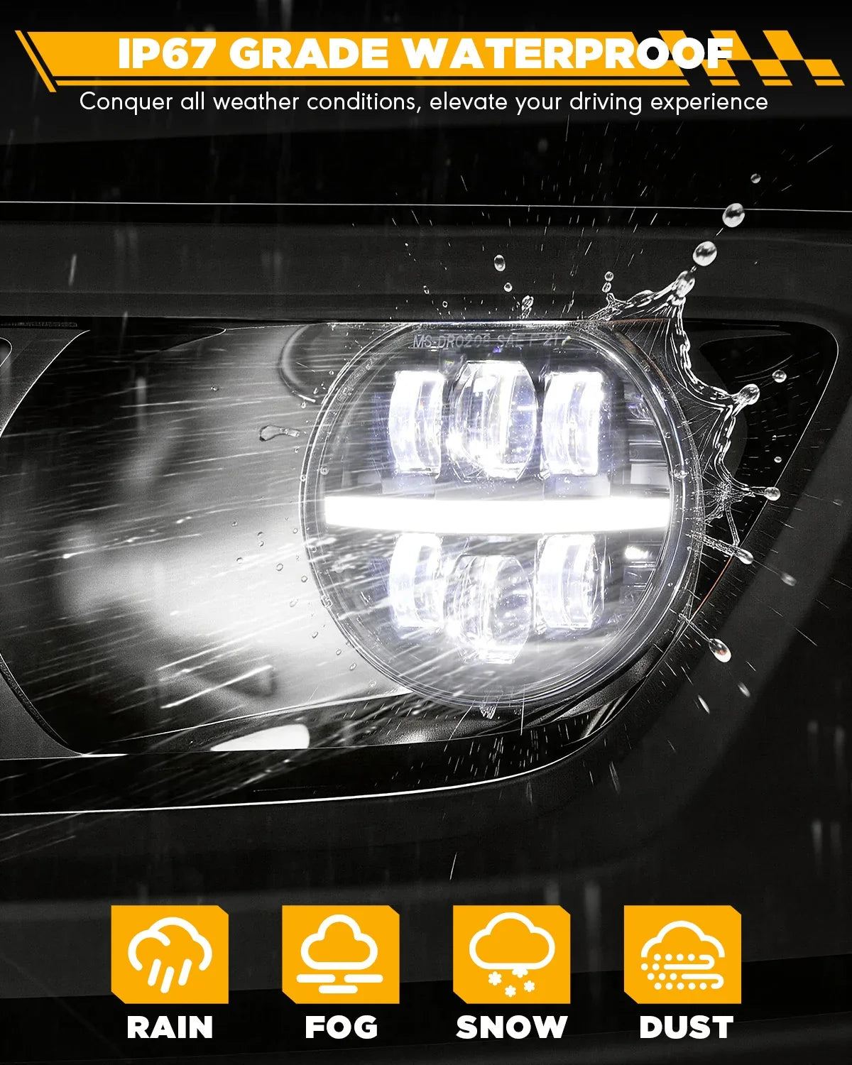 Upgrade 72W LED Fog Lights DOT Approved with DRL for Dodge Ram 1500 2002-2008 /Dodge Ram 2500 3500 2003-2009 /Durango 2004-2006 - Image 3