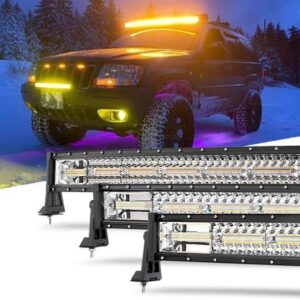 6 Modes Series 22 Inch/30 Inch/42 Inch/50 Inch White&Amber LED Light Bars — Straight / 22"-120W